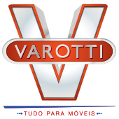 Marca da loja Varotti com o slogan 'Tudo para móveis'